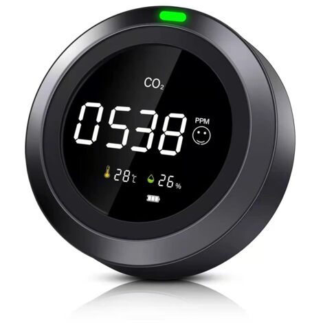 CO2 Detecteur,Moniteur de Qualité de L'air Intérieur 3 en 1 Détectant la Température et L'humidité du Dioxyde de Carbone,Detecteur CO2 NDIR (1/5)