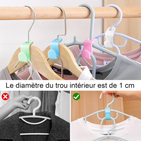 Crochets De Suspension Pour Cintres - Lot De 50 - Plastique Noir - Connecteur Amovible Pour Gagner De La Place Dans Le Placard
