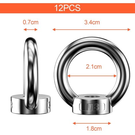 Écrou à œil en acier inoxydable, 4 pièces, de levage, machines