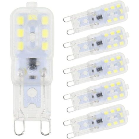 6 Pièces Ampoules LED G9 Blanc Froid 5W 6500K sans Scintillement Halogène Remplacement LED Dimmable Ampoule LED Capsule Économie d’Énergie pour Applique Murale Lustre Réfrigérateur AC 220V (1/5)