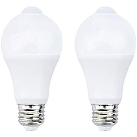 12W E27 PIR Infrarouge Ampoule LED avec Détecteur de Mouvement ON/OFF Automatiquement A60 220V 700lm équivalent 70W Halogène pour Escalier Couloir Garage（Lot de 2,Blanc Chaud 2700k） (1/5)
