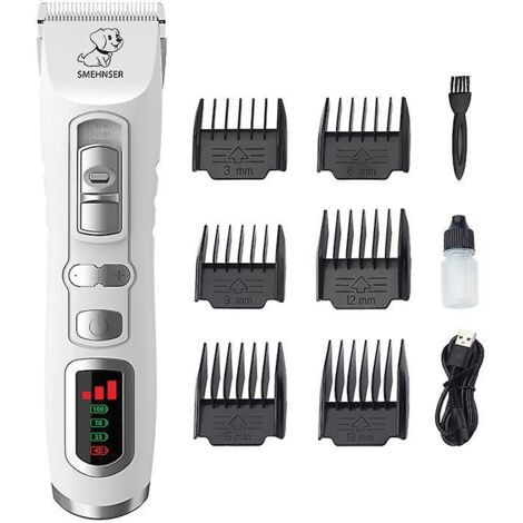 Tondeuse pour chien  - Tondeuse professionnelle 3 modes pour chien et chat pour poils longs et épais, tondeuse électrique rechargeable sans fil avec batterie 2200 mAh