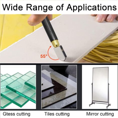 Coupe-verre Manuel 2-20 Mm - Kit Complet Avec 5 Outils Pour Verre, Carrelage, Miroir Et Mosaïque