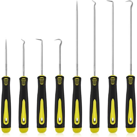 Lot de 8 crochets longs et courts pour retirer les tuyaux de voiture, extracteur de joint d'huile, crochet de joint torique, garniture de tuyaux sous vide, outil de voiture (1/5)