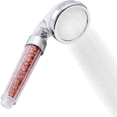 3 Modes Ajustable Pommeau Filtre Douche Anti Calcaire Haute Pression Pommeau Douche Economiseur d'eau Remplaçable Système de Filtrage Lonique Douchette Douche Salle de Bain et wc (1/5)