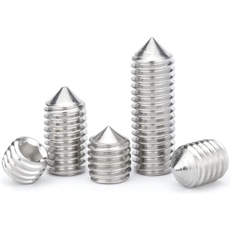 Ersandy – Vis sans tête coniques M6 – Acier inoxydable 304 – Longueur 20mm – Lot de 20 pièces – Installation rapide avec rainure hexagonale (1/5)