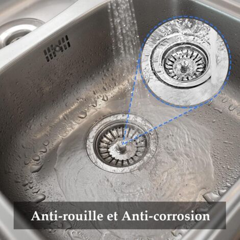 Bouchon D'Évier Attrape-Cheveux 2 Pièces - Passoire Amovible En Acier Inoxydable - Pour Évier, Douche, Baignoire