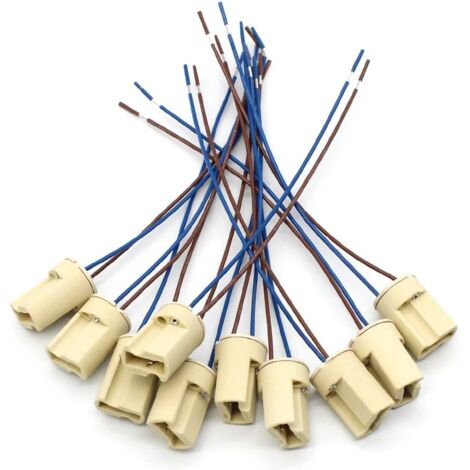 10 Pièces G9 Support de Lampe, G9 Douille de Base en Céramique avec Fil de 150 mm Téflon pour Ampoules Halogènes LED G9 à la Maison (1/7)