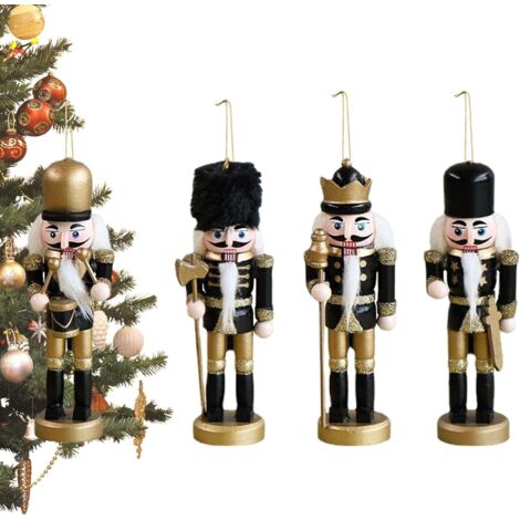 4 Décorations Suspendues Soldats Casse-noisette Pour Sapin De Noël - Ornements Légers Avec Ficelle - Idéal Fêtes