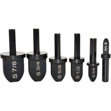 Lot de 6 forets à sertir avec embouts 1/4" 3/8" 1/2" 5/8" 3/4" 7/8", extenseur de tuyau en cuivre pour tournevis, outil de sertissage multifonction pour tuyau en cuivre, roulement portable Acier (1/5)