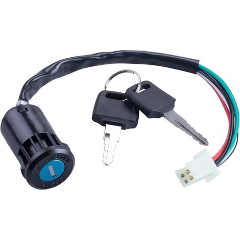 1 Pc Moto 4 Fils Interrupteur À Clé De Contact pour 50cc 70cc 90cc 110cc 125cc 150cc 200cc 250cc Taotao Sunl ATV Quad Dirt Pocket Bike Scooter Électrique (1/5)