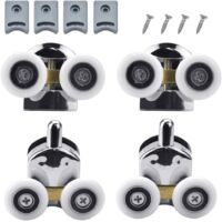 NOLUXA Lot de 2 Roulettes de Porte de Douche 23 MM, Rouleau de Porte de Douche 23 MM de Diamètre, Convient au Verre de 4 à 6MM