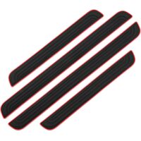 Barres de Seuil de Porte Voiture 4PCS Plaque de Seuil Protecteurs Autocollant Voiture Film Adhésif pour Protection Seuil Porte Garde-Plaque de Seuil de Porte Voiture en Caoutchouc Souple PVC(Noir)