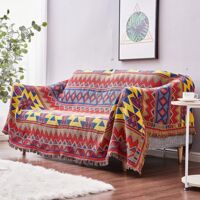 Couverture de canapé Jette de Canapé Jet de lit Couverture de lit Couverture de Chaise Couverture de Voyage Couverture décorative Housses de canapé avec Pompon Motif 130 cm 180 cm