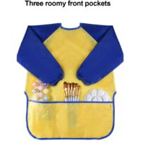 2Pcs Tabliers Peinture Enfant, Blouse Peinture Enfant, Tablier Peinture Enfant 3-7 Ans, Longues Blouse Enfant Avec Poches, Tabliers Pour Activités, Peinture, Cuisine, Coloriage (Rose X2