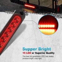 Feu Stop LED Universel 15 LED – 12V/24V – Jaune – Étanche – Pour Camion, Voiture, Remorque – Facile à Installer - 10
