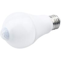 Ampoule LED E27 avec détecteur de mouvement Lumière intelligente 9 W Remplace l'ampoule basse consommation 90 W Angle d'éclairage 120°, blanc, E27, 9 W
