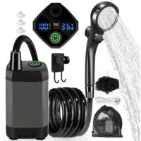 Camping Douche Portable, 6000mA 4 Spray Modes, avec Tuyau, Afficheur Intelligent pour Extérieure,for Hiking