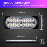 Ricoy Lampe de warning stroboscopique à 6 LED pour voiture - Barre lumineuse pour véhicule de 12 Ricoy Lampe de warning stroboscopique à 6 LED pour voiture - Barre lumineuse pour véhicule de 12