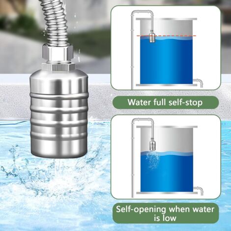 Gatuida Vanne à Flotteur Acier Inoxydable Automatique - Contrôle Précis Du Niveau D'Eau, Anti-Fuite, Économie D'Eau Pour Réservoirs, Aquariums, Piscines