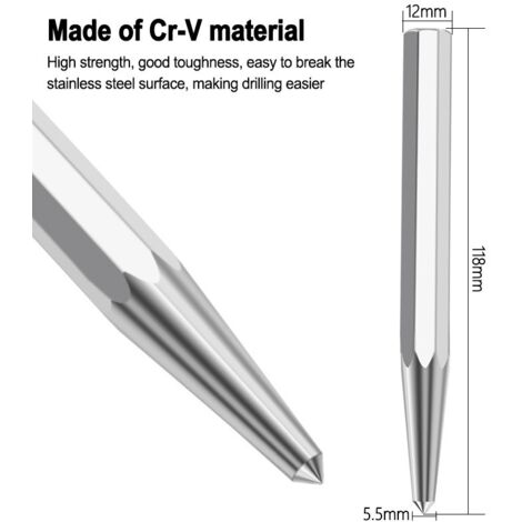 Poinçon à clous à ressort pour bois, métal et verre Ensemble