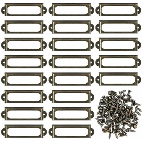 Lot de 200 porte-étiquettes en métal pour bureau, bibliothèque Lot de 200 porte-étiquettes en métal pour bureau, bibliothèque