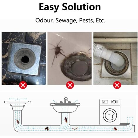 Joint Anti-Refoulement De Sol De Douche En Silicone - Valve De Vidange Unidirectionnelle - 2 Anneaux De Réduction - Anti-Odeurs Et Insectes
