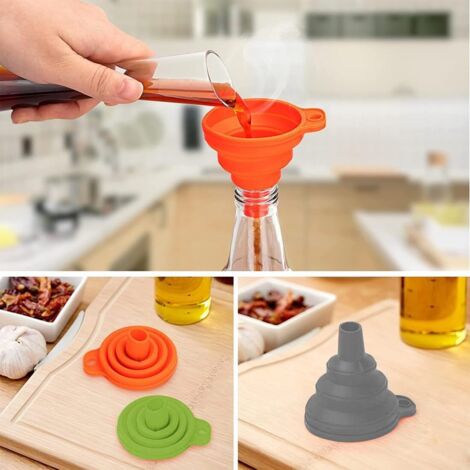 Entonnoir Flexible Avec Filtre Amovible Pour Vidange Huile - Multifonction ABS Et Caoutchouc - 9,5x25 Cm - Pour Voiture, Camping, Réparation