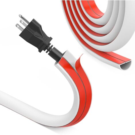 Prise Green Up Goulotte Câble PVC 2m Blanc - Cache-câbles Autocollant 40x25mm - Rangement Mural Propre Cache Cable Tv Mural