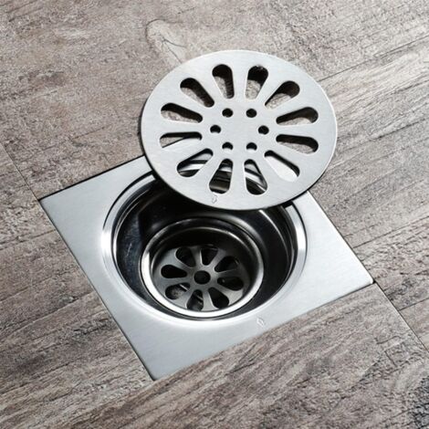 Fdit Drain De Plancher Carré 150x150 Mm – Acier Inoxydable 304 Anti-Odeur Anti-Cheveux – Vidage Douche Cuisine Garage Grand Débit