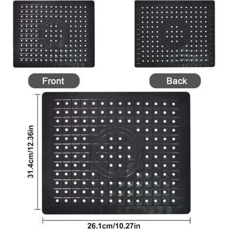Tapis De Fond D'Évier Silicone Nid D'Abeille Noir - Protège-Évier Découpable Antidérapant Pliable - Mat Protection Cuisine Évier