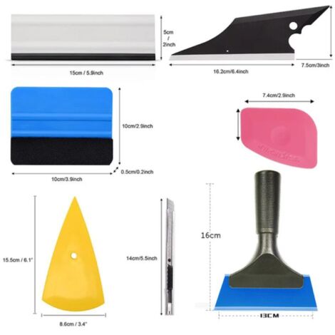 Foshio Car Wrapping Micro Raclette Set 3 en 1 avec dureté différente pour l'installation des enveloppes et des teintes de véhicule Foshio Car Wrapping Micro Raclette Set 3 en 1 avec dureté différente pour l'installation des enveloppes et des teintes de véhicule