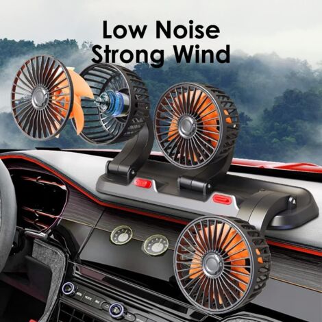 Ventilateur Voiture 3 Têtes Rotatif 360° – Circulateur D'Air USB 5V, Double Vitesse, Pour Berline SUV Camion