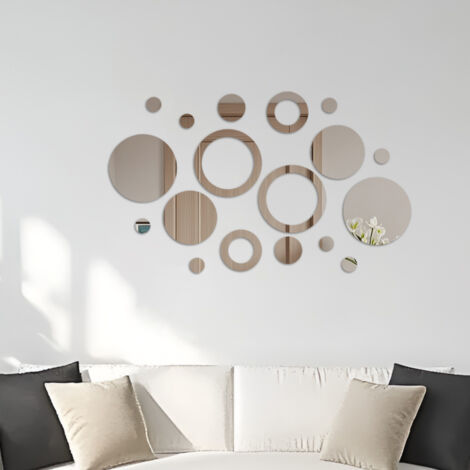 Lot 36 Stickers Miroir Rond Autocollants - Décoration Murale Maison, Salon, Chambre, Style Lot 36 Stickers Miroir Rond Autocollants - Décoration Murale Maison, Salon, Chambre, Style