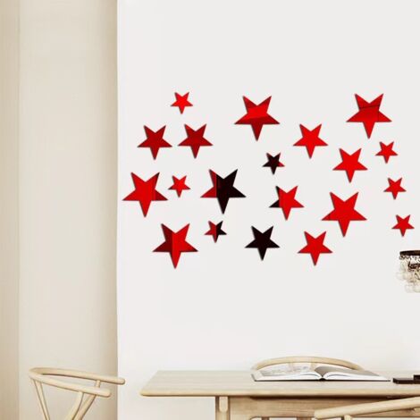 75 Stickers Miroirs étoiles Dorées - Autocollants Muraux Décoratifs Pour Salon, Chambre, Salle De Bain - Adhésif Amovible Sans Trace - 13