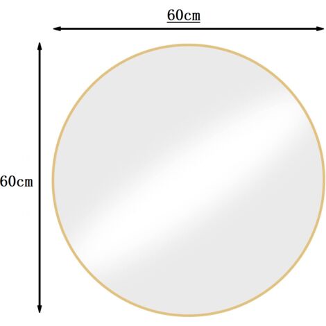 Miroir D'accent Mural Rond Doré HomeRoots 47 - Style Contemporain, Montage Mural, Neuf