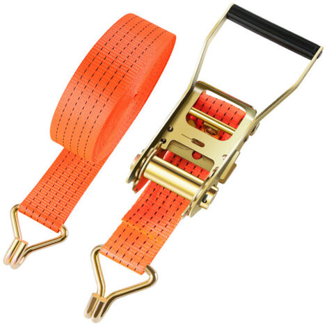 Lot De 10 Sangles De Serrage 25 Mm X 4 M Orange Avec Serrure - DIN EN 12195-2