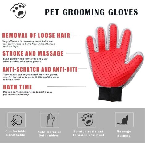 Gants De Toilettage Pour Chien – Déshermination Et Anti-boue – Neufs