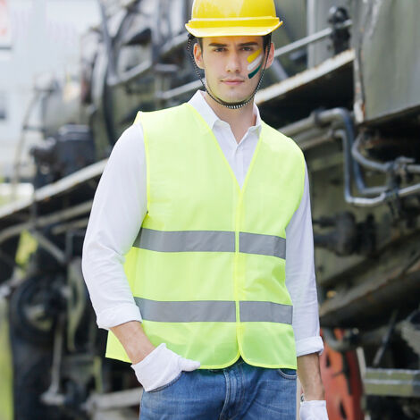 Lot De 5 Gilets De Sécurité Haute Visibilité Jaune Fluo - Réfléchissants, Lavables, Idéal Pour Pannes Voiture Et Travaux