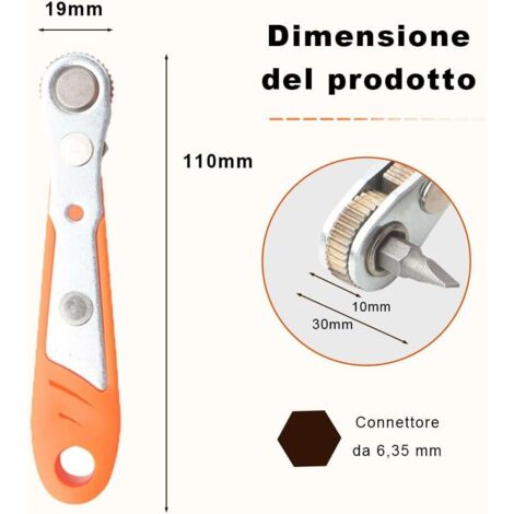 SoundZero 25 Pièces Clé à Cliquet Magnétique Mini Tournevis 1/4 - Réversible Décalé Pour Gadgets Électroniques