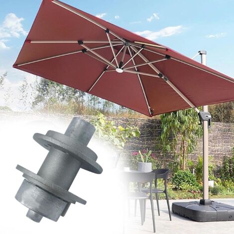 Support Rotatif Parasol Jotekonoby Accessoires Pour Parasols D'extérieur, Support De Réparation Parasol Colonne Centrale Argenté