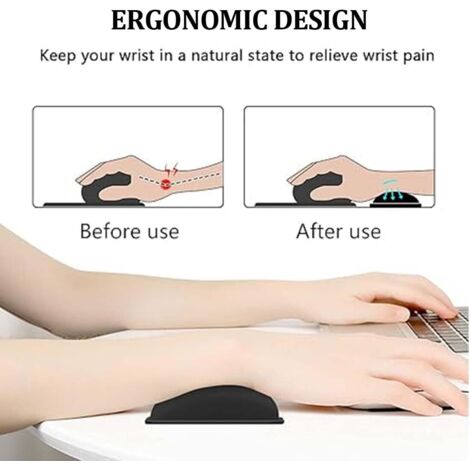2 Coussins Repose-poignets/coudes En Mousse Mémoire - Ergonomique Anti-dérapant - Bureau, Gaming