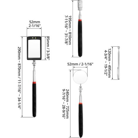 Acheter - Miroir D'inspection Télescopique à Led 38x62 JMP - JMPOTO