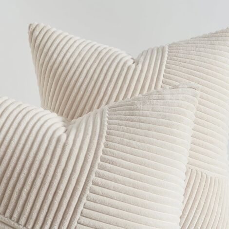 Lot De 2 Housses De Coussin Tosleo 50x50cm Velours Plissé Rose - Décoration Luxueuse
