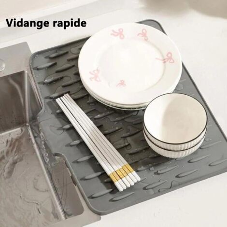 Tapis Egouttoir Vaisselle,Tapis De Séchage En Silicone,Tapis De Cuisine Antidérapant Avec Drain