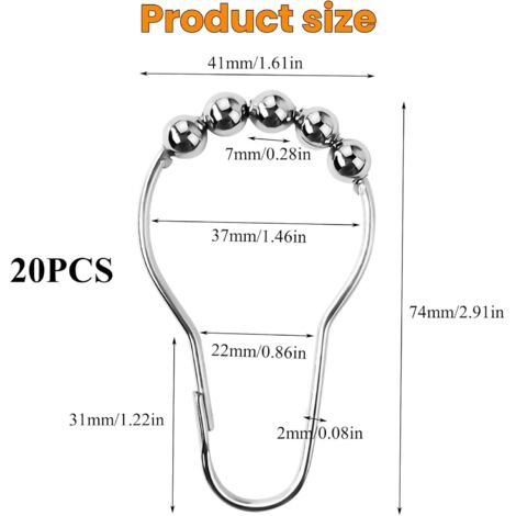 40 Pack Anneaux De Rideau De Douche Crochets Suspendus Pour Tri Et Organisationadaptes A La Plupart Des Rideaux De Douche 91805841 40 Pack Anneaux De Rideau De Douche Crochets Suspendus Pour Tri Et Organisationadaptes A La Plupart Des Rideaux De Douche 91805841