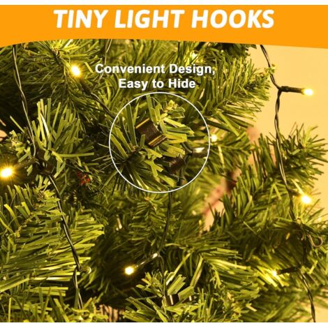 FORTSPANG 120 Pcs Crochet de Lumière de Noël, Crochet de Gouttière Guirlande Crochet pour Guirlande Lumineuse Noël Crochet, Crochets pour les Lumineuse de Noël, Intérieur et Extérieur Universel