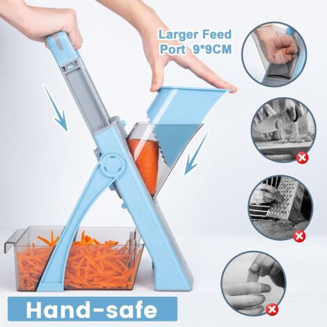Mandoline de Cuisine Safety Slicer Manuelle Multifonction Tous Coupe Légumes Lame en acier inoxydable, Julienne, Cubes, Fcoupe Patate Frite carotte | Leroy Merlin