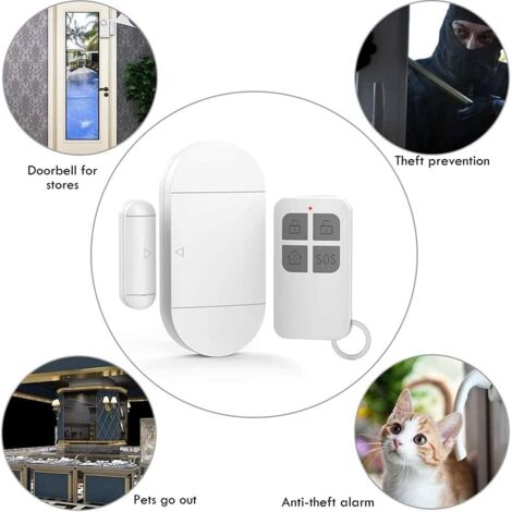 Alarme porte/fenêtre WiFi Notification sur téléphone sans alarme intégrée fixation adhésive Applicable avec Tuya Smart