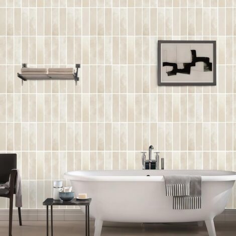 Carreaux Adhésifs 3D Pour Cuisine/salle De Bain - Lot De 10, Dimensions 30.5x30.5 Cm - PVC PET, étanches, Faciles à Poser